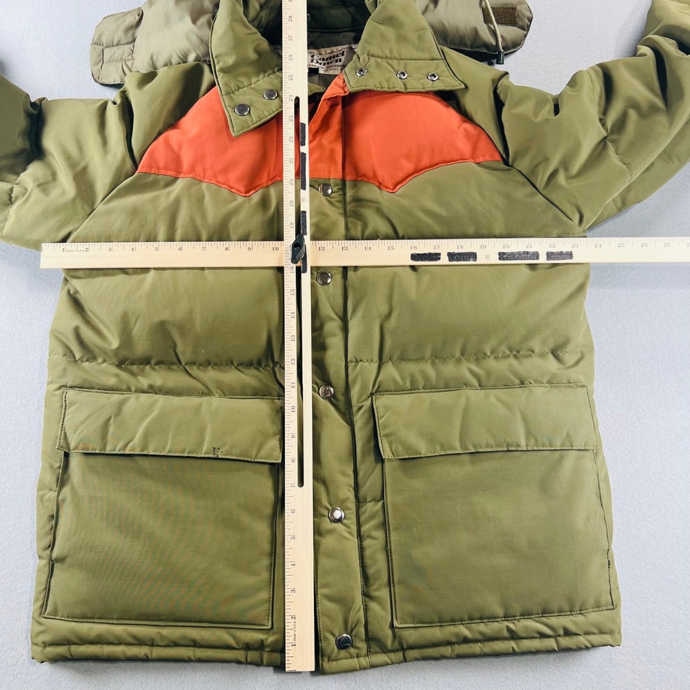 Camel Down Puffer Jacket Men L Green Orange Vintage Gorpcore - Picture 6 of 13